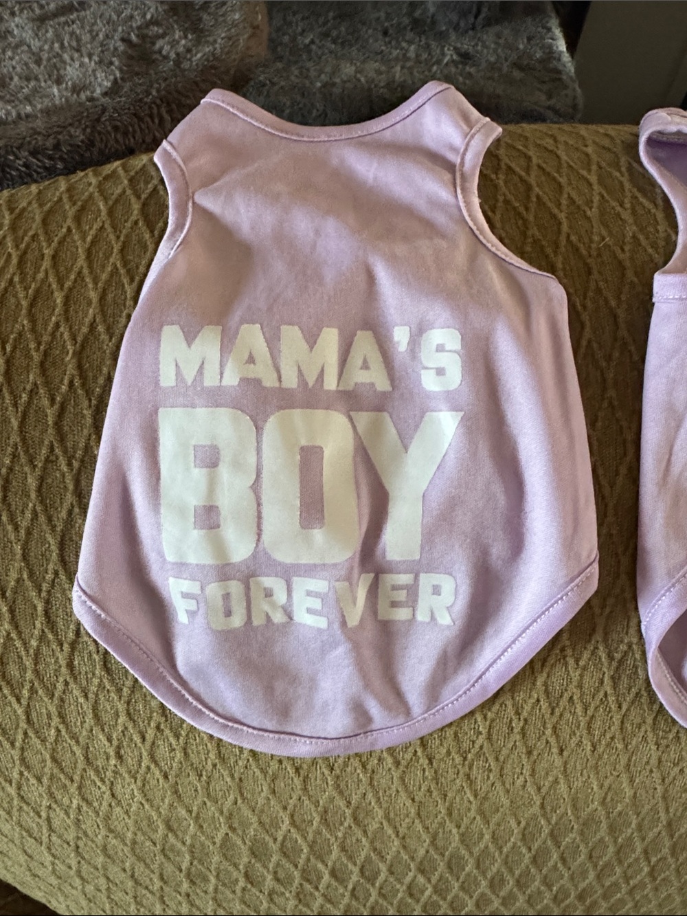Dogs Lavender 'Mama's Boy Forever' Tank Top